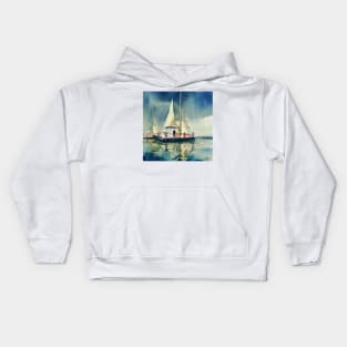 Family on Catamaran, Sailing Kids Hoodie